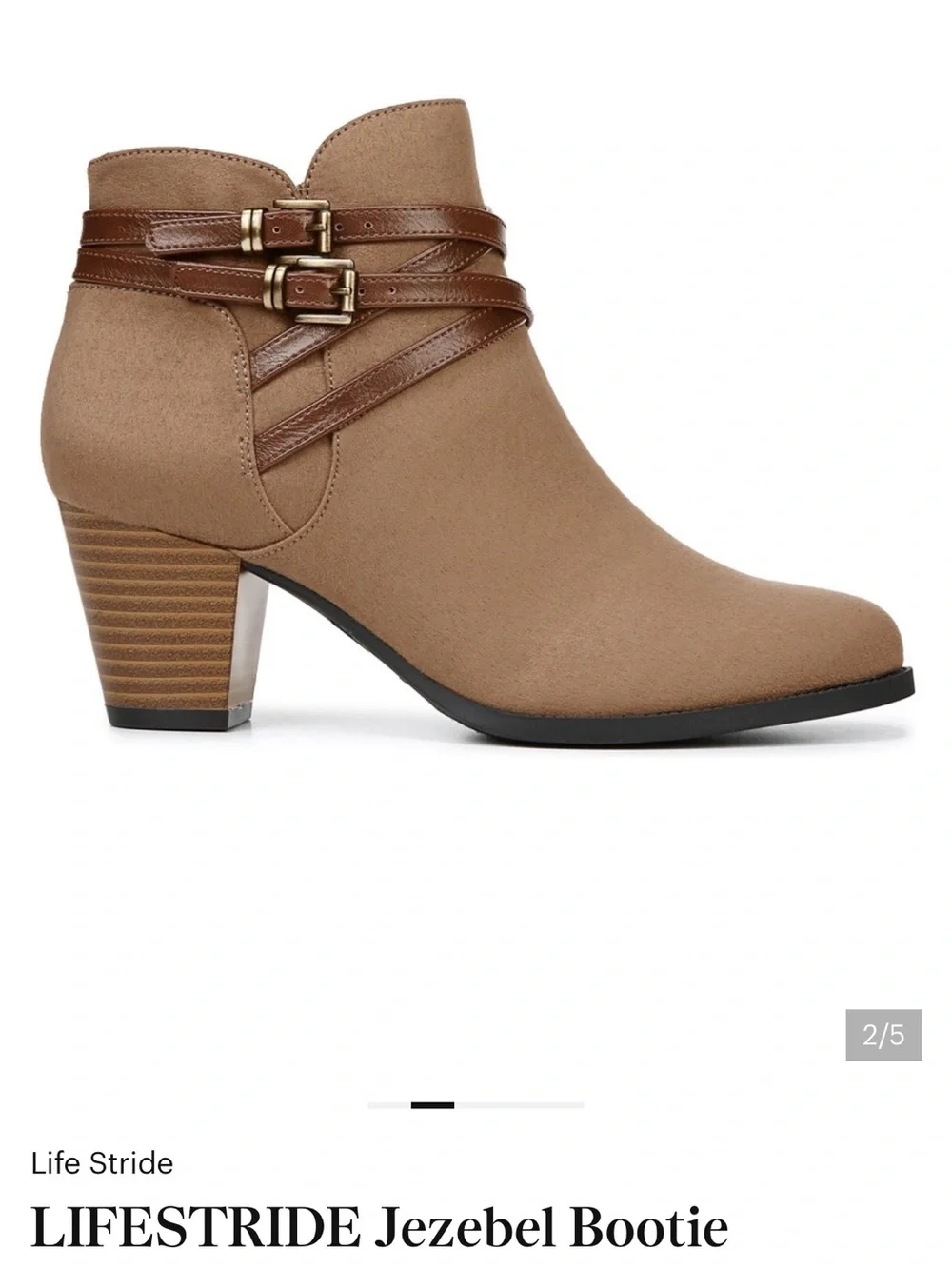 NWOB LIfe Stride Jezebel Tan Ankle Booties Size 11W